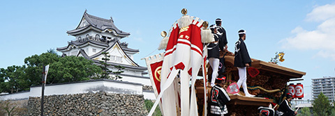 岸和田城とだんじり